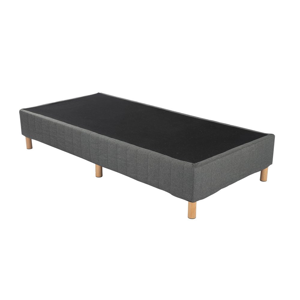 Vera Ensemble Bed Base Mattress Foundation with Metal Stats - Dark Grey Single