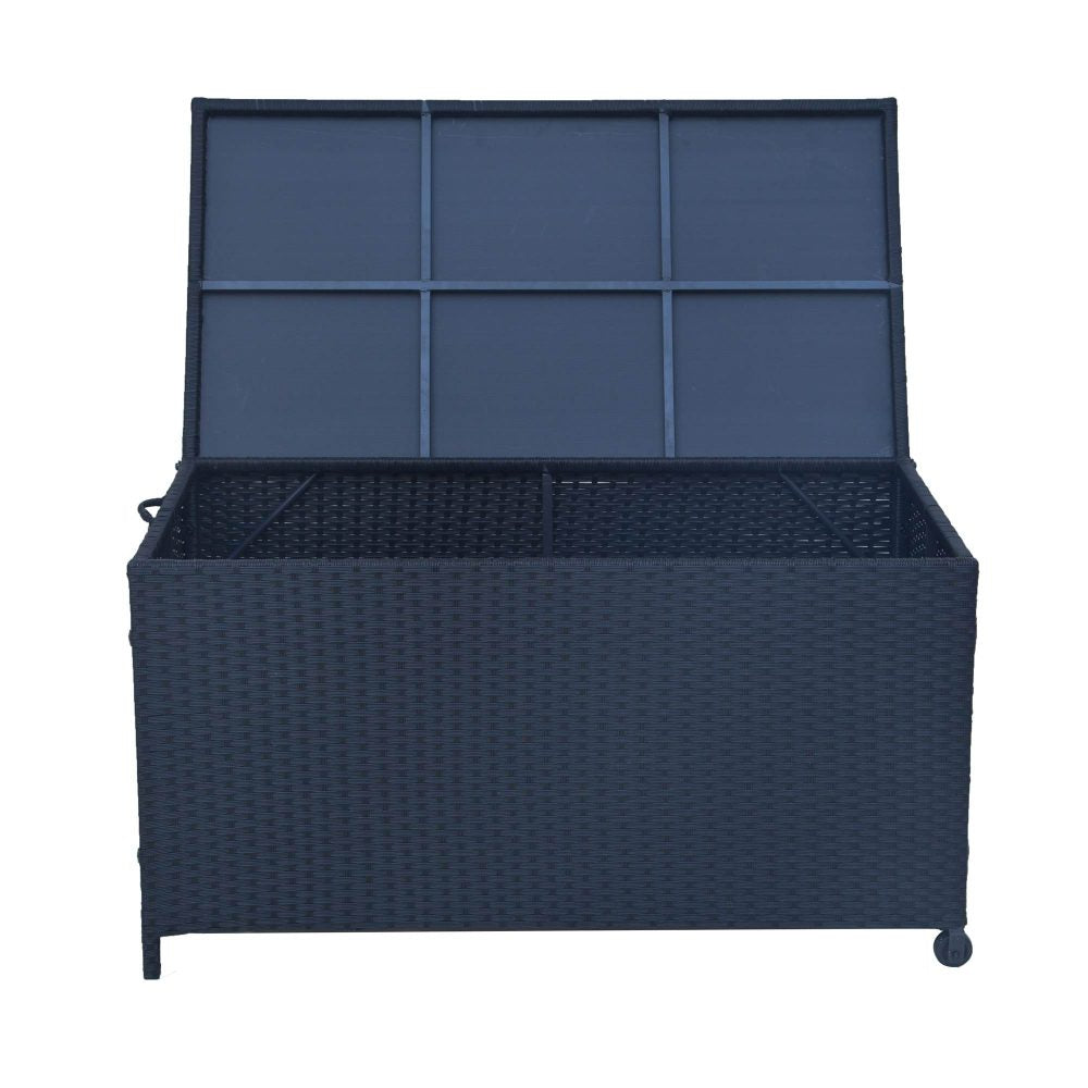 Outdoor PE Wicker Storage Box Garden 320L - Black