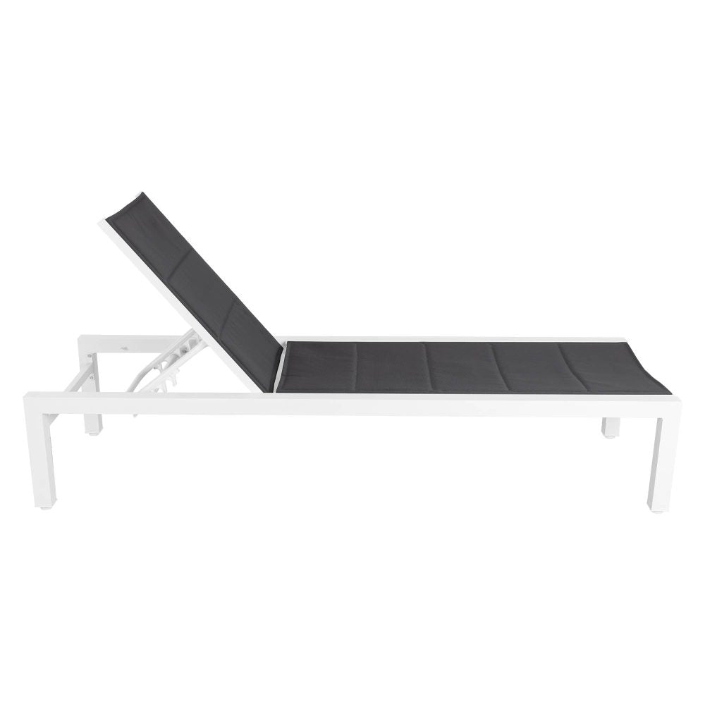 Clint Adjustable Outdoor Sun Lounger In Aluminium White