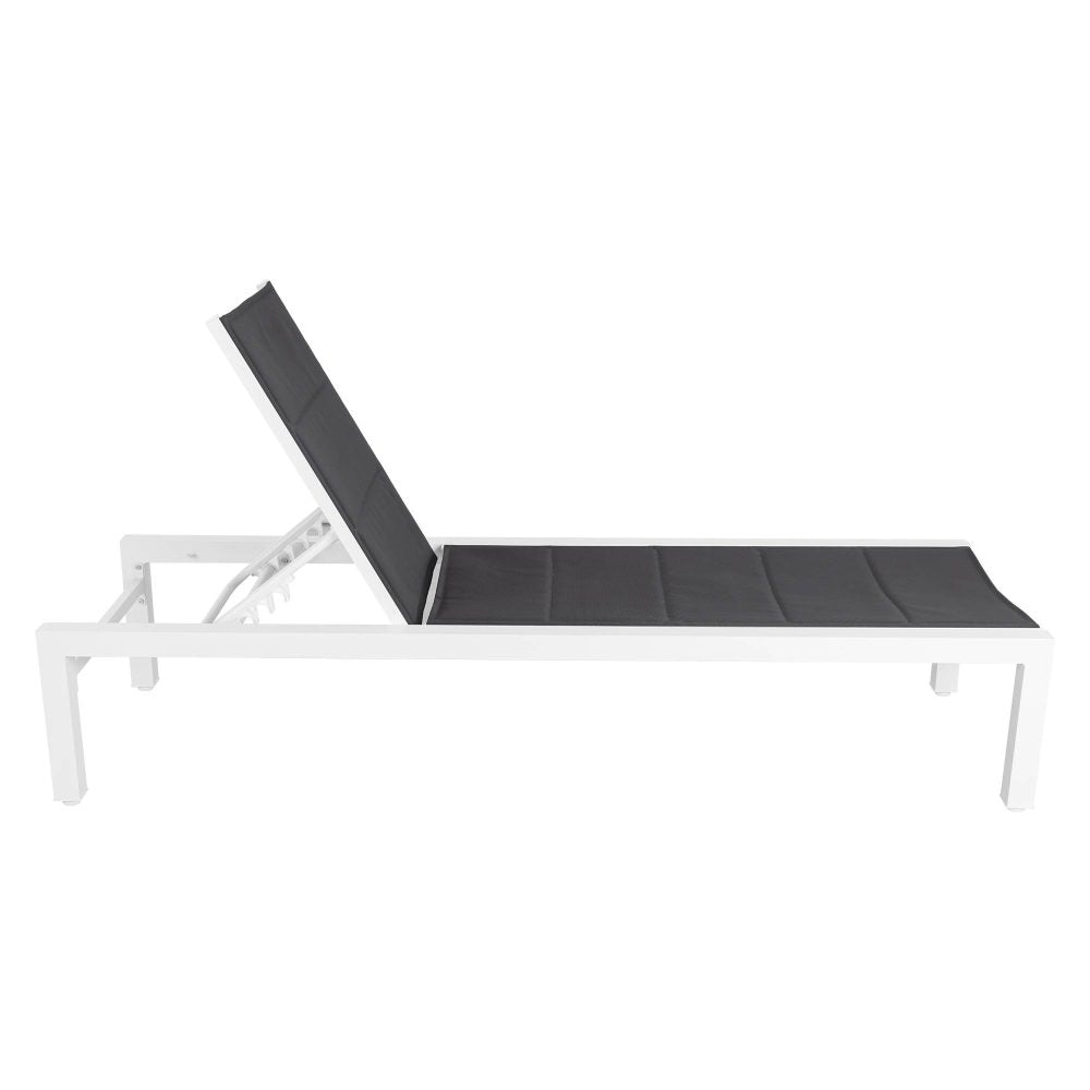 Clint Adjustable Outdoor Sun Lounger In Aluminium White