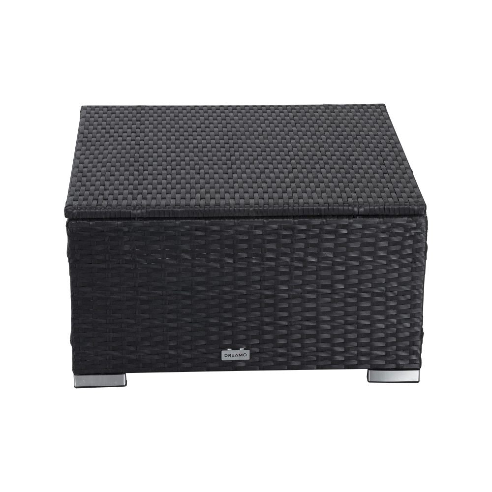 Lauren Outdoor Wicker Ottoman - Black