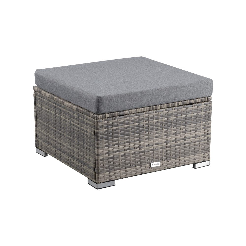 Lauren Outdoor Wicker Ottoman - Grey