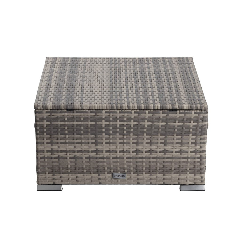 Lauren Outdoor Wicker Ottoman - Grey