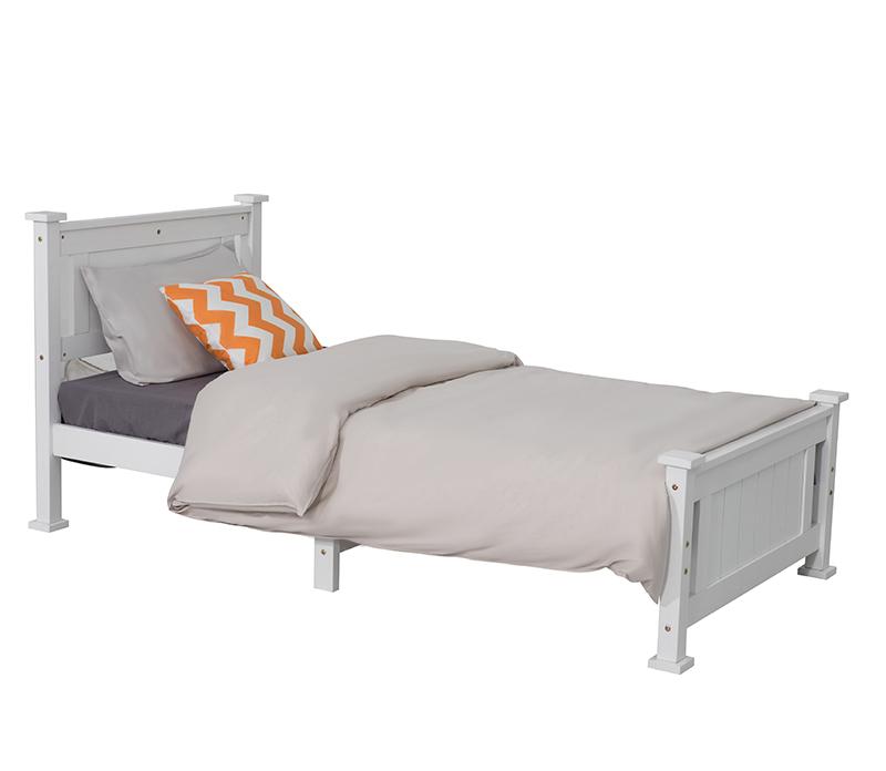 Macey Solid Pine Timber Bed Frame - White Double