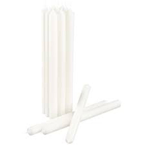 10 Pack White Wax 20cm Taper Church House Vigil Candlabra Candle 2CM WIDE