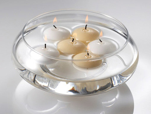 10 Pack of 6 Hour White Floating Candles - 5.8cm diameter - Wedding Party Decoration