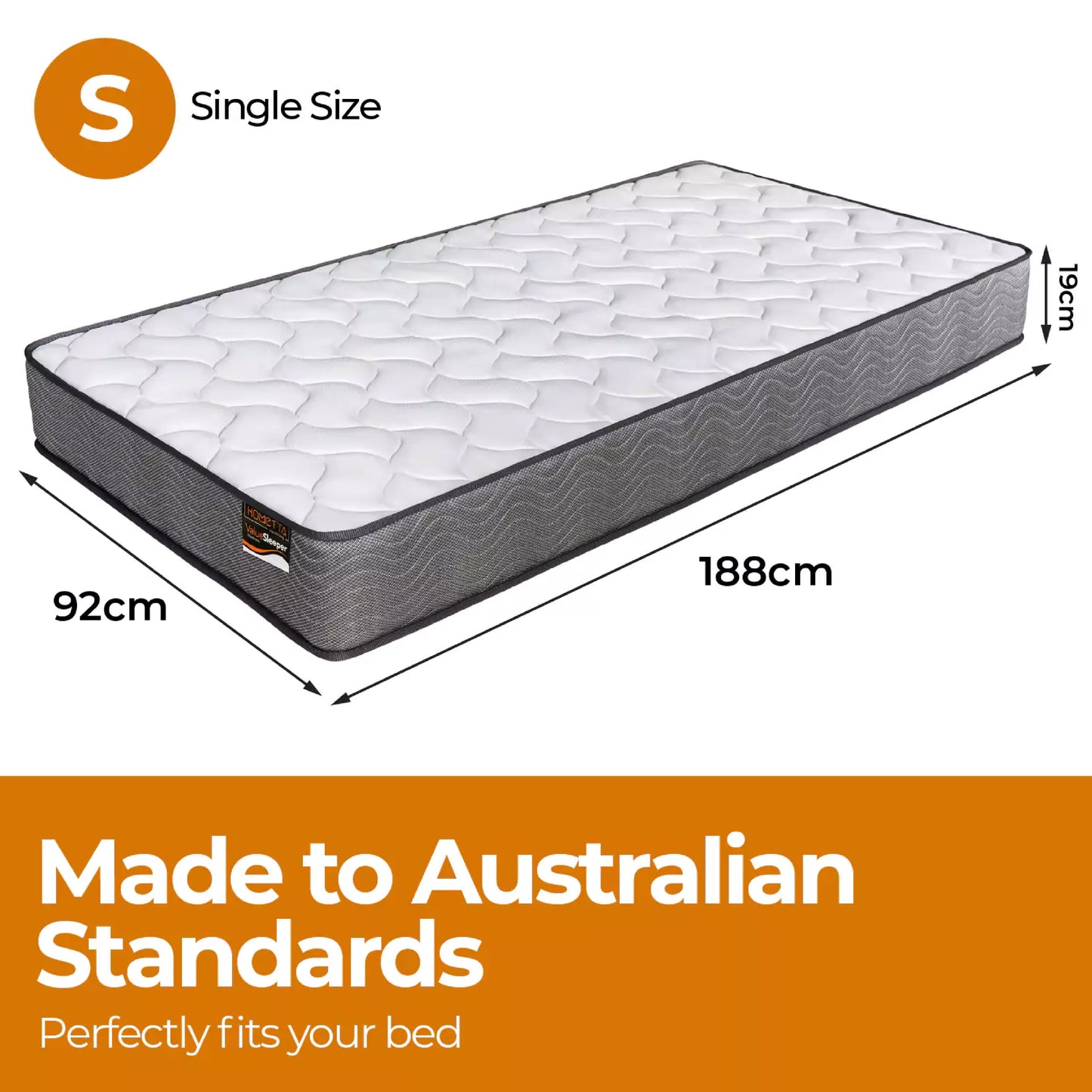 Felix 19cm 3-Zone Orthopaedic Pocket Spring Mattress - Single