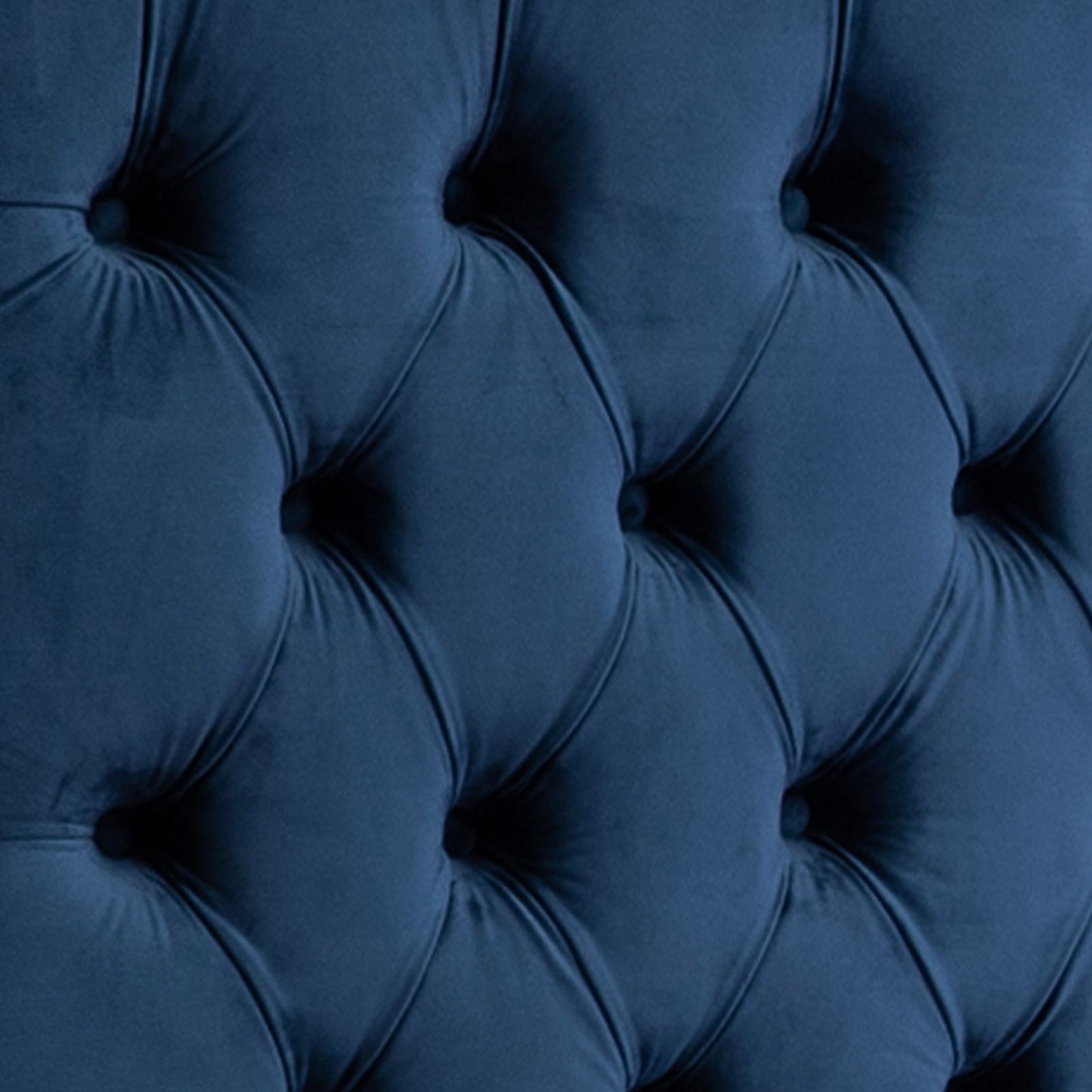 Leida Bedframe Velvet Upholstery Deep Tufted Headboard Deep Quilting - Blue Queen
