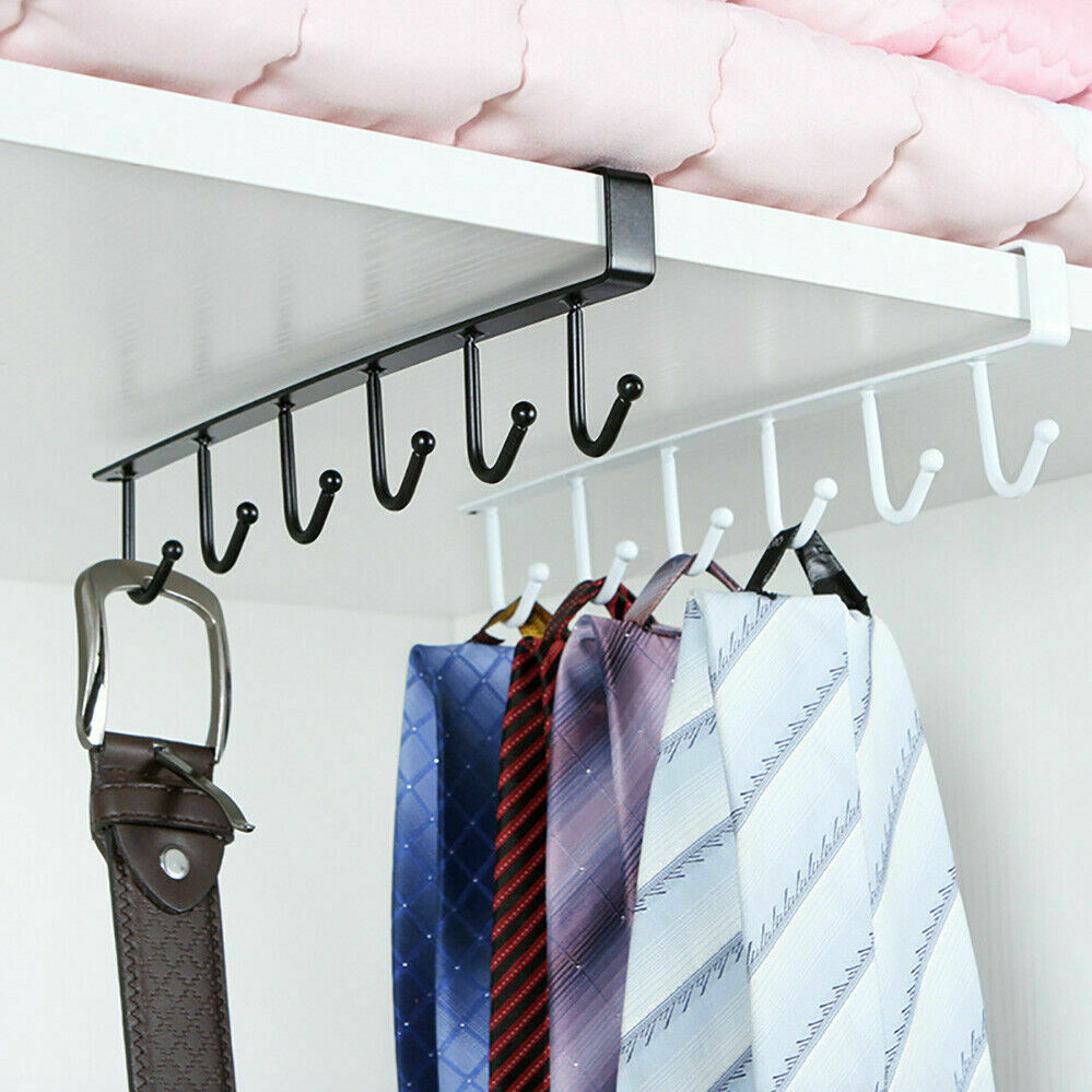 Under Cabinet Hanger 6 Hooks - Black