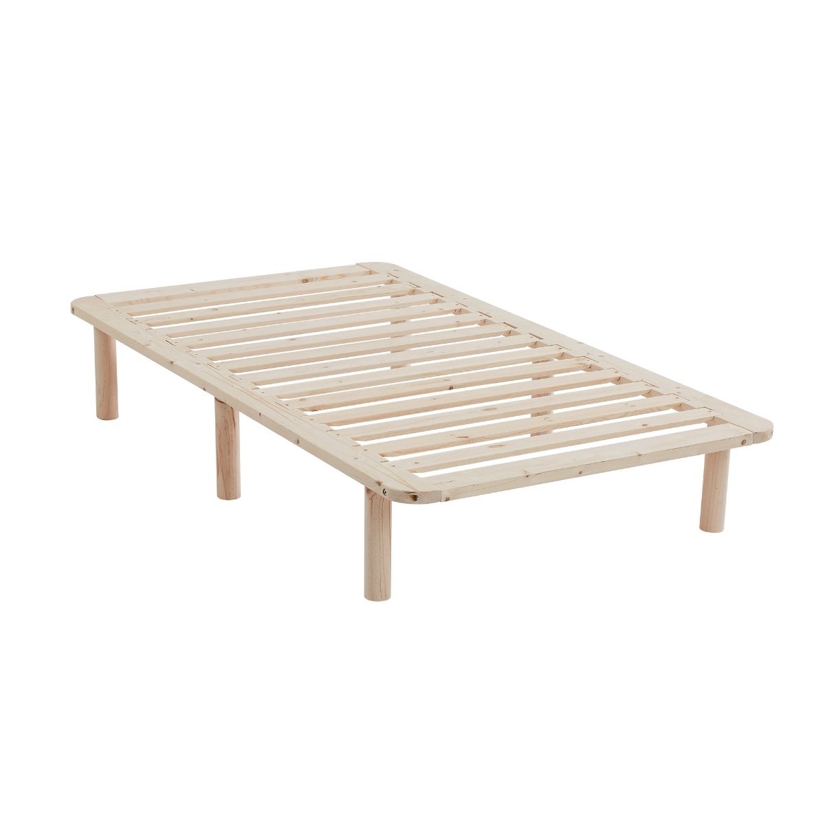 Hazel Pinewood Wooden Base Bed Frame - Natural Single