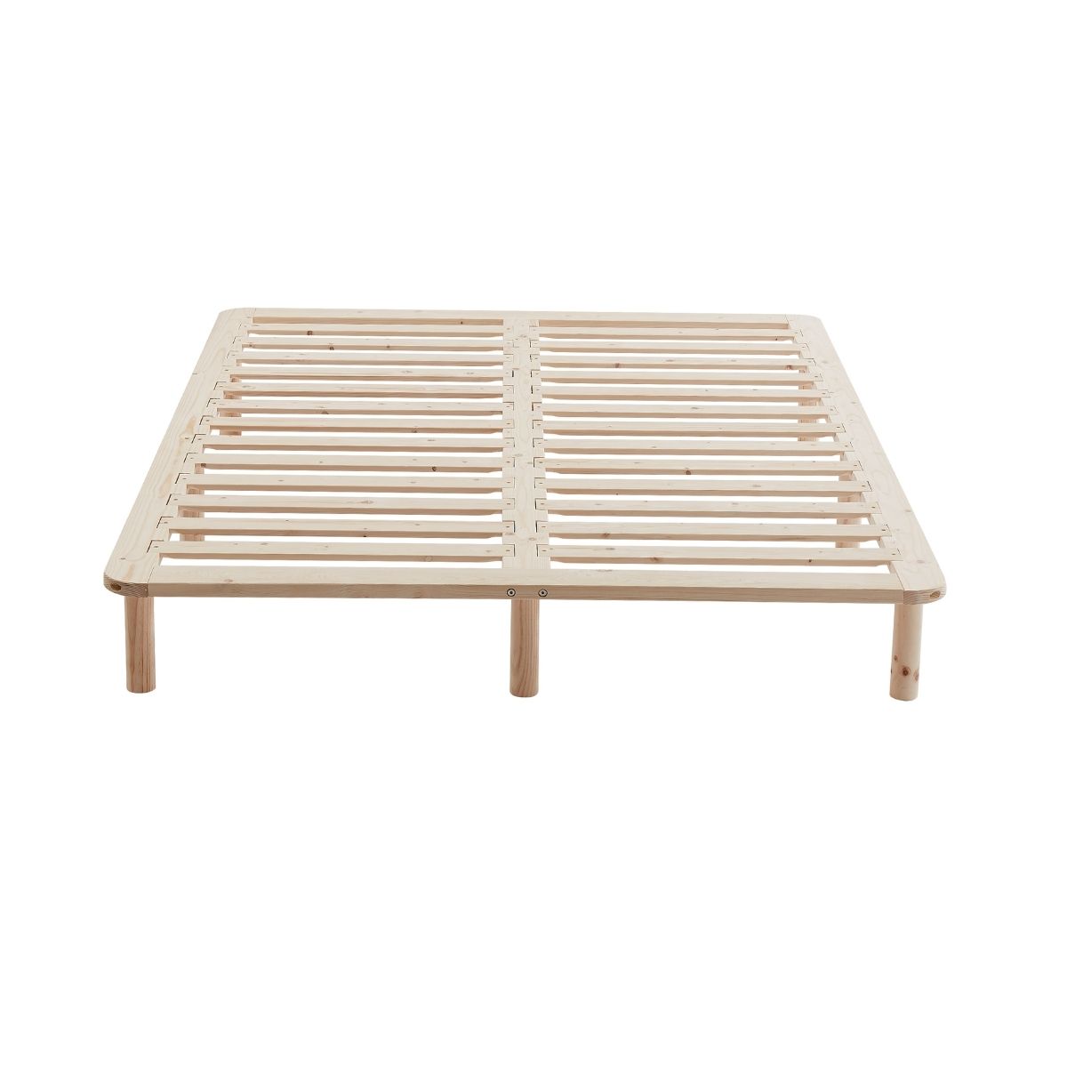 Hazel Pinewood Wooden Base Bed Frame - Natural Double