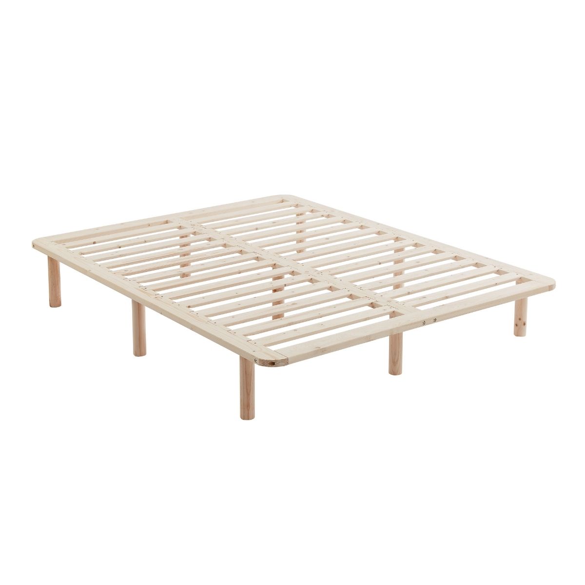 Hazel Pinewood Wooden Base Bed Frame - Natural Double