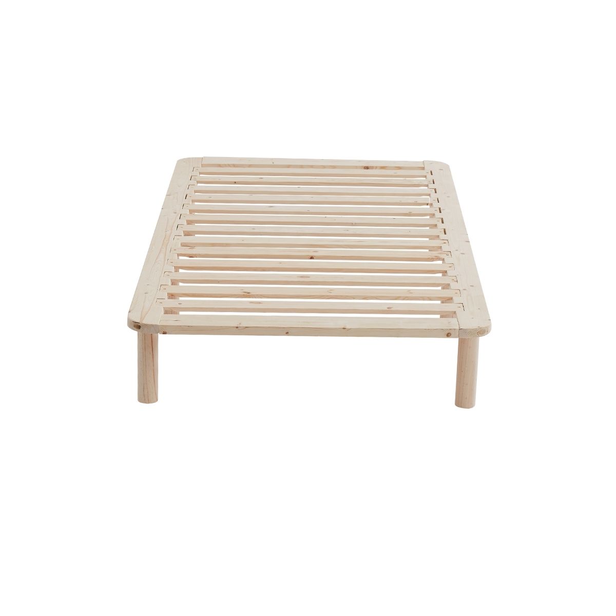 Hazel Pinewood Wooden Base Bed Frame - Natural Double