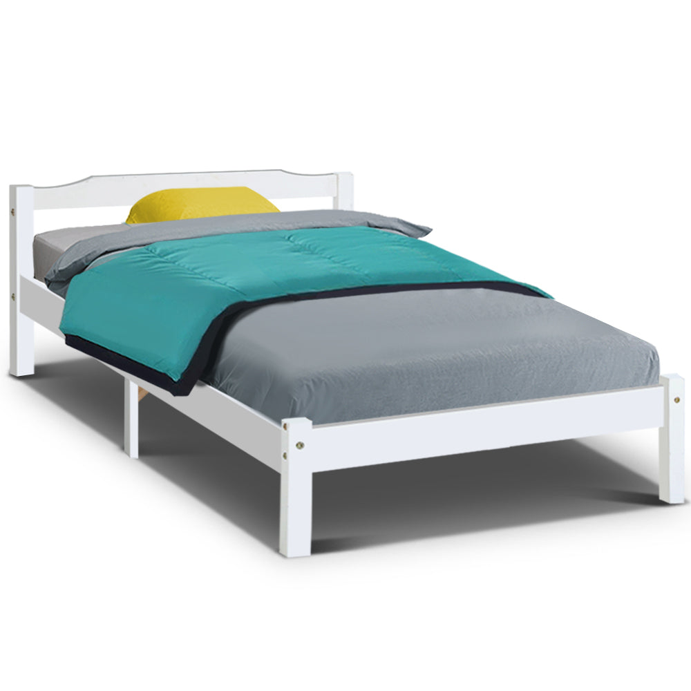 Sapphire Bed & Mattress Package no Drawers - White King Single