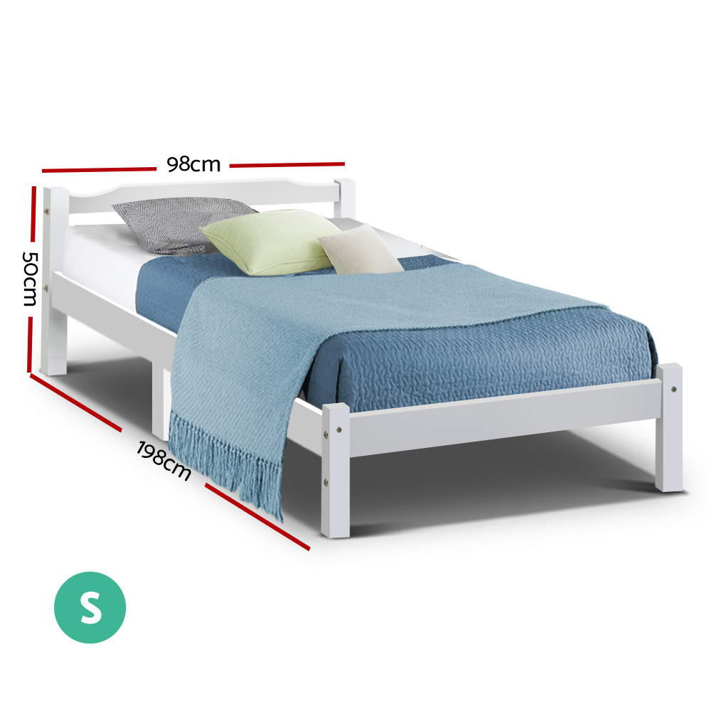 Sapphire Bed & Mattress Package no Drawers - White Single