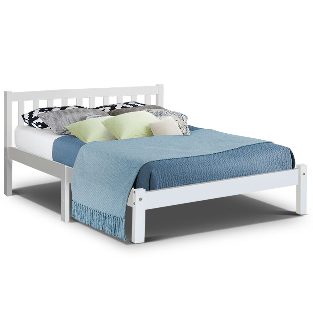 Jade Bed & Mattress Package no Drawers - White Double