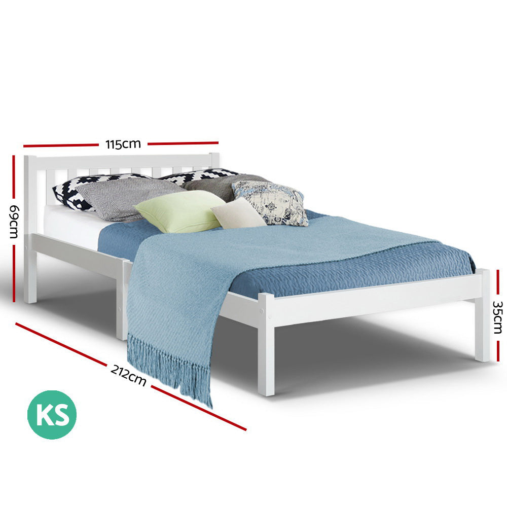 Jade Bed & Mattress Package no Drawers - White King Single