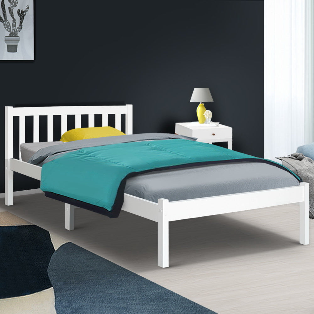 Jade Bed & Mattress Package no Drawers - White King Single