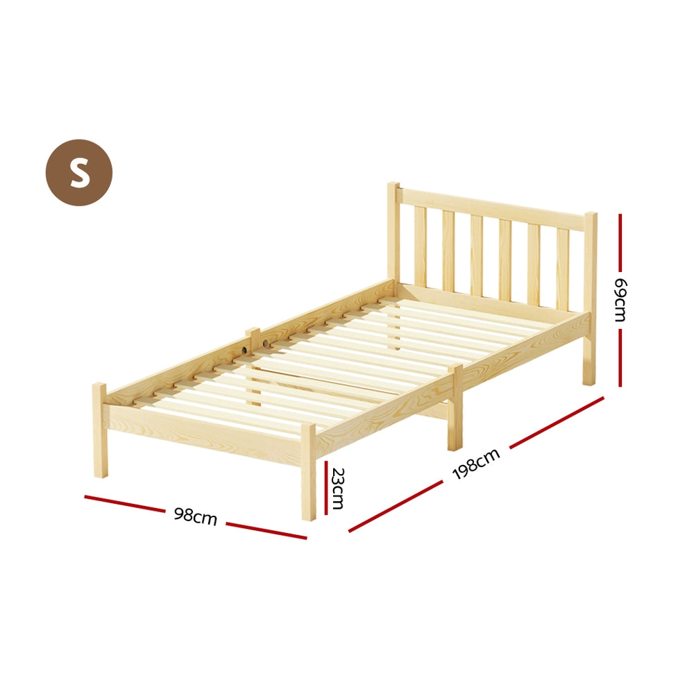 Jade Bed & Mattress Package no Drawers - Oak Single