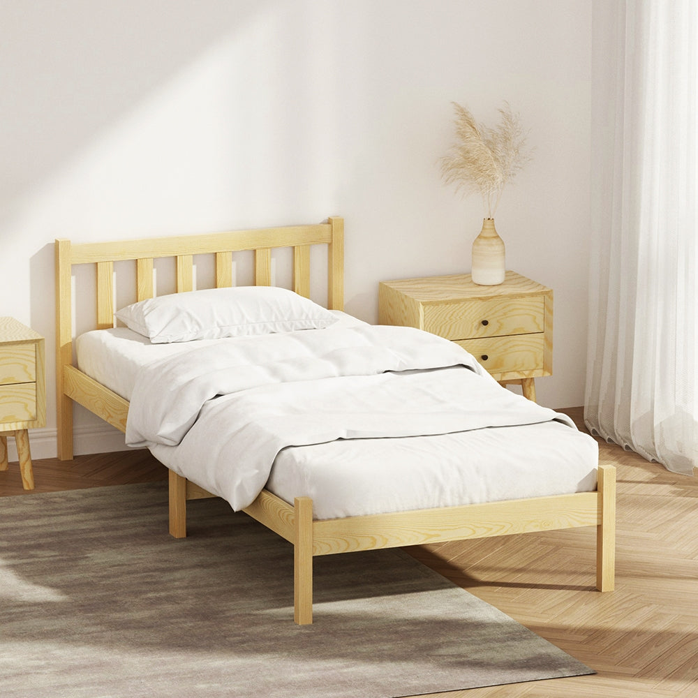 Jade Bed & Mattress Package no Drawers - Oak Single