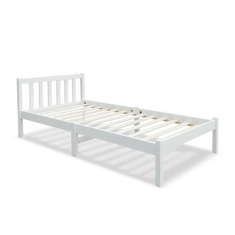 Jade Bed & Mattress Package no Drawers - White Single