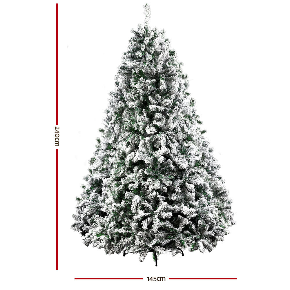 8ft 2.4m 1500 Tips Christmas Tree Xmas Tree Decorations Snow Flocked