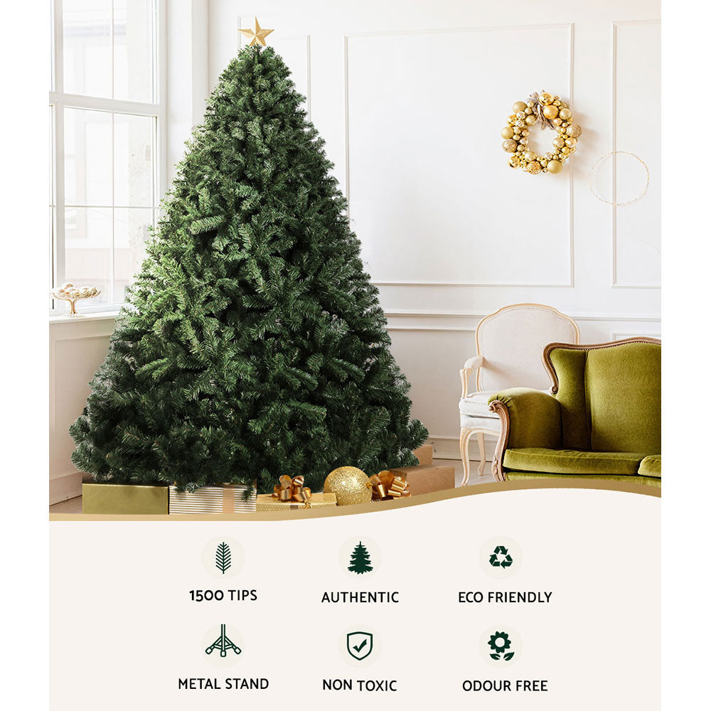 8ft 2.4m 1500 Tips Christmas Tree Xmas Tree Decorations Green