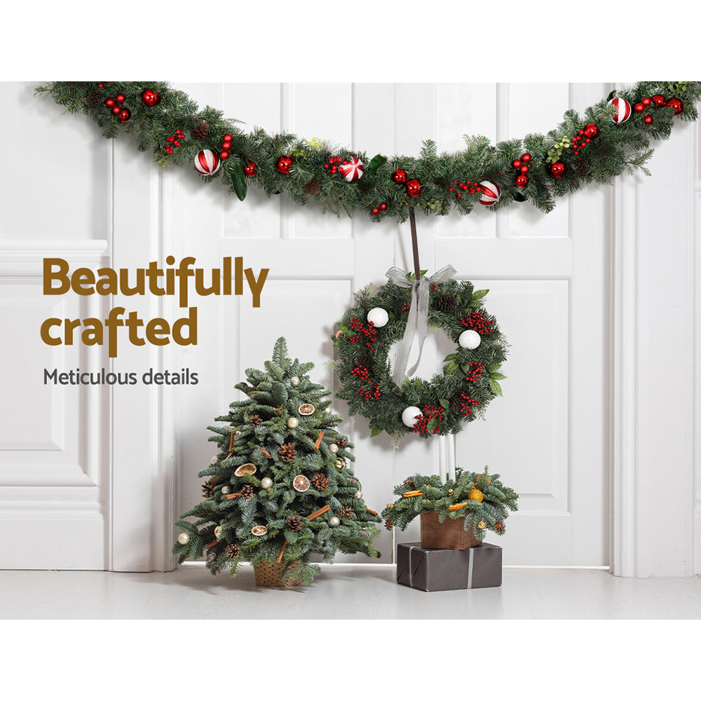 9ft 2.7m 220 Tips Christmas Garland with Decorations Xmas Wedding Party