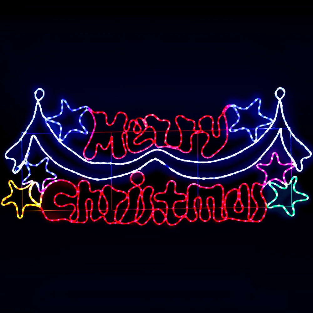 1.9M LED Merry Christmas lights Motif Light Outdoor Decorations