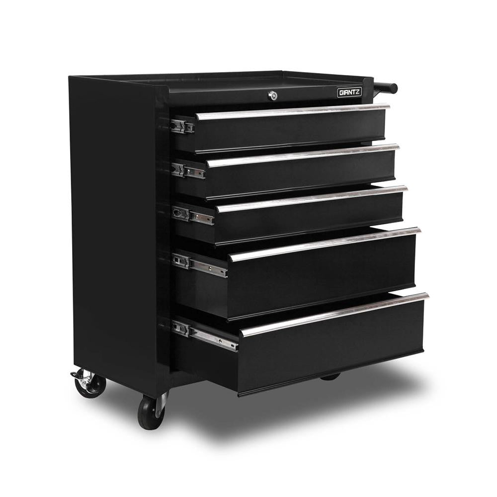 5 Drawer Mechanic Tool Box Cabinet Storage Trolley - Black Online in ...